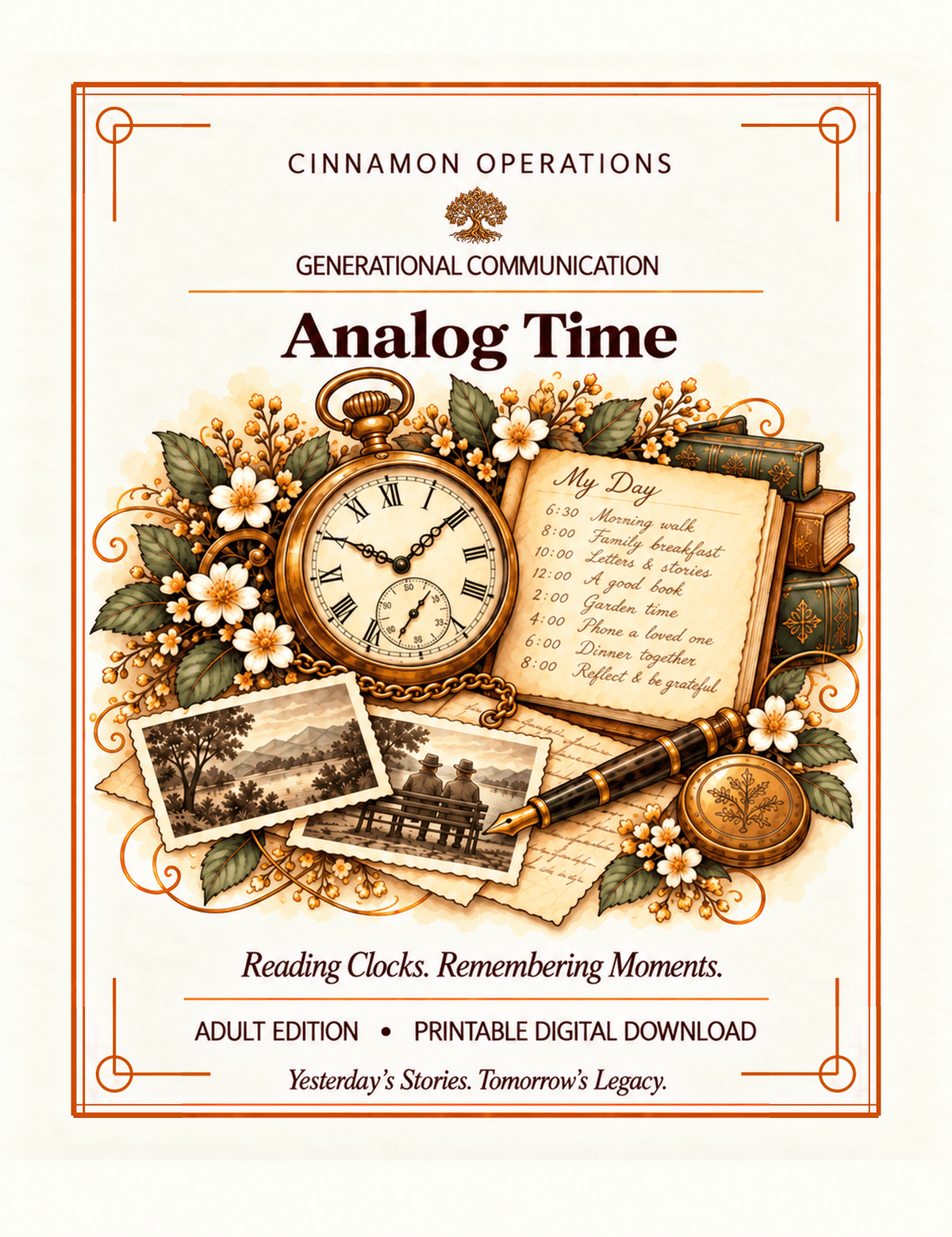 Analog Time — Adult Printable Digital Workbook - Cinnamon Operations