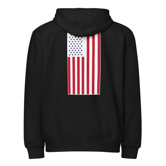 Adult USA Civilian American Flag Premium Full Zip Hoodie - Cinnamon Operations